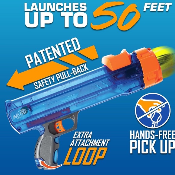 Toys Nerf Dog Ball Launcher - Blue and Orange - Picture 4 of 12